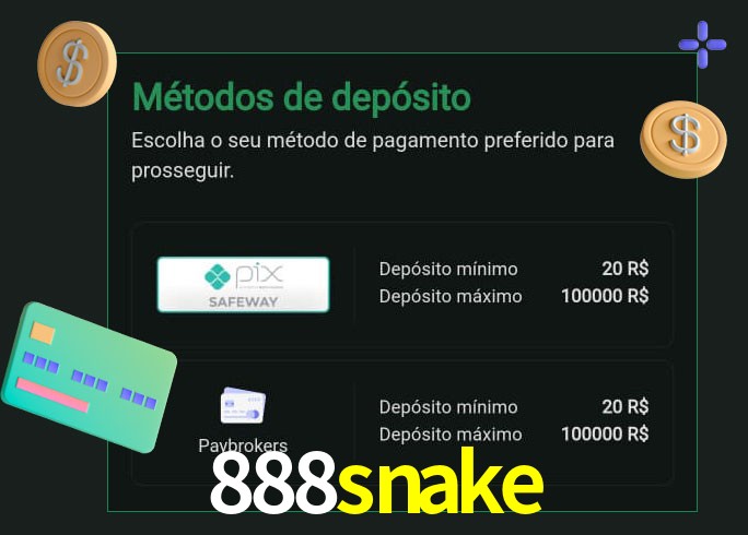 O cassino 888snake oferece uma grande variedade de métodos de pagamento